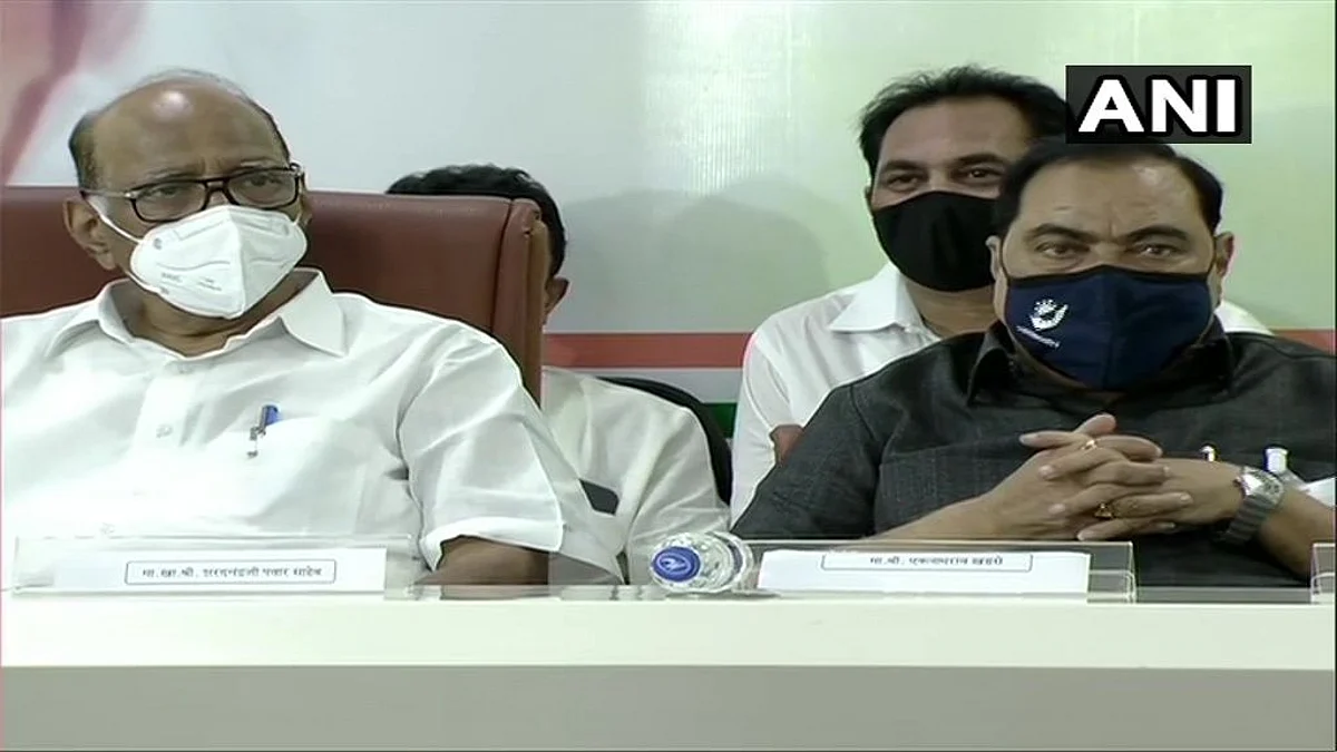 NCP lays red carpet as Eknath Khadse joins Sharad Pawar