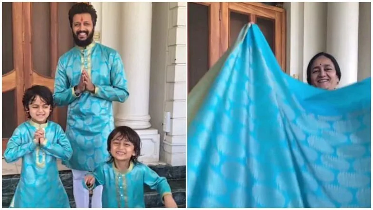 Diwali Festival: Riteish Deshmukh upcycles mother's old saree into kurta