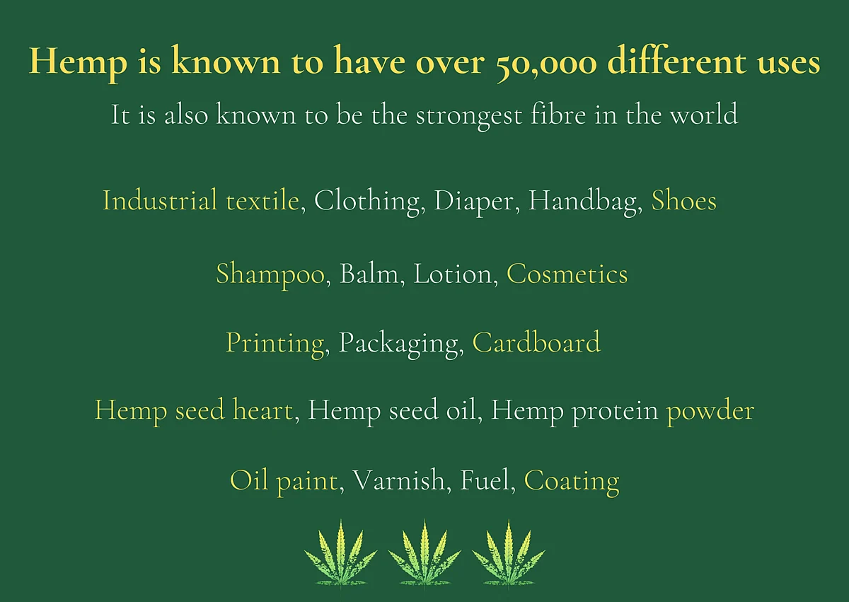 Different uses of hemp