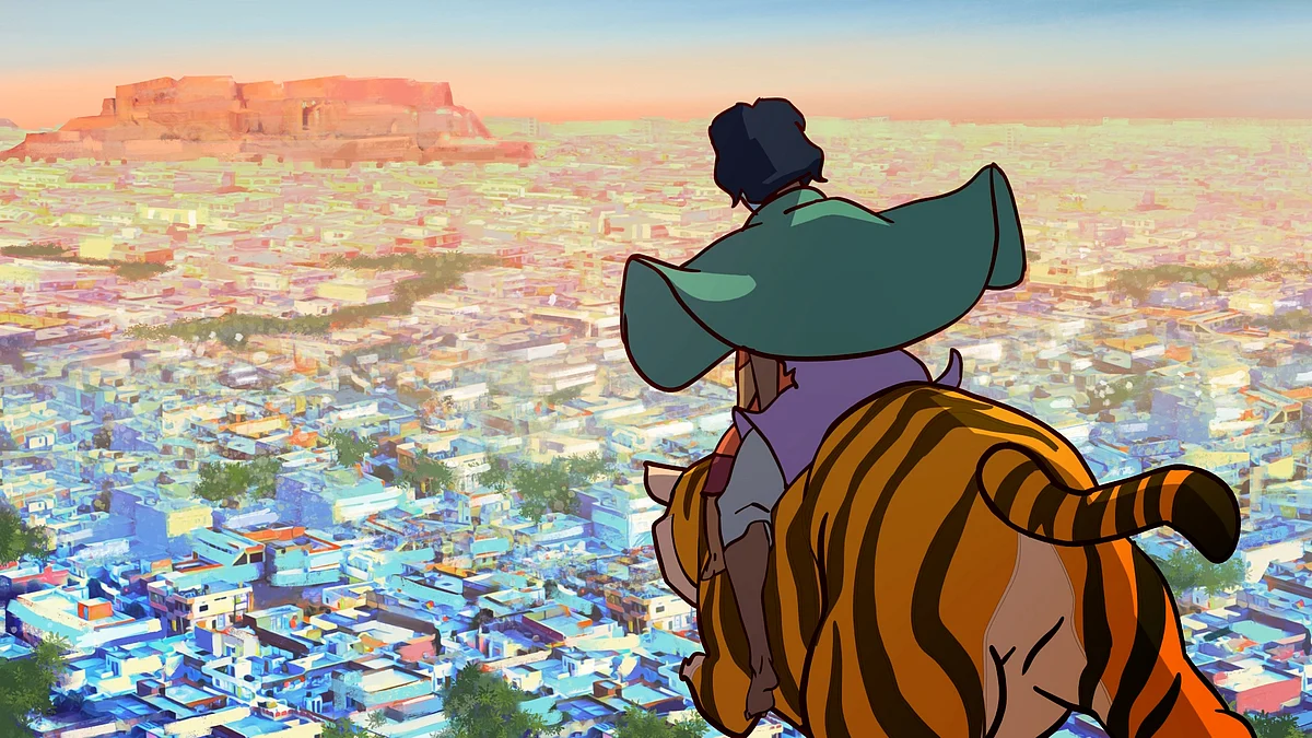 Priya & Sahas fly over the Blue City.