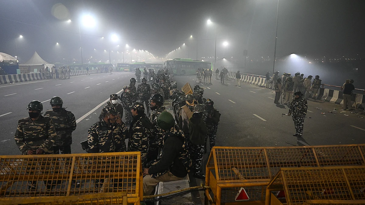 Watch video: Locals clash with police at the Singhu Border in Delhi; police fire teargas shells