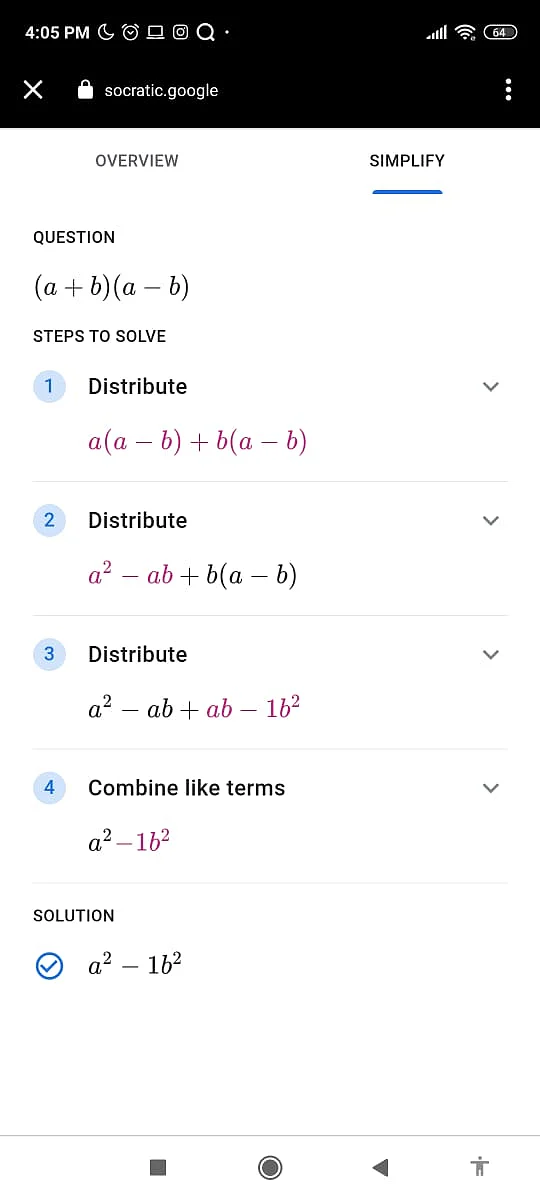 Google Lens provides step by step solution to our query,
