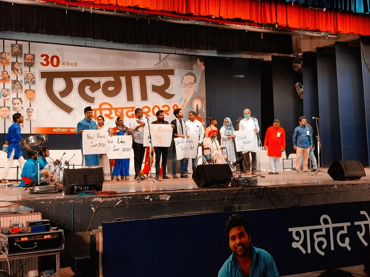 Speakers kicked-off the Elgar Parishad 2021 with a symbolic tearing of the farm CAA-NRC, UAPA and farm bills