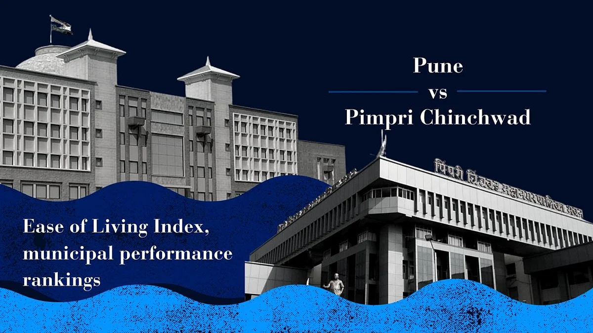 Pune Municipal Corporation building (L) and Pimpri Chinchwad Municipal Corporation building