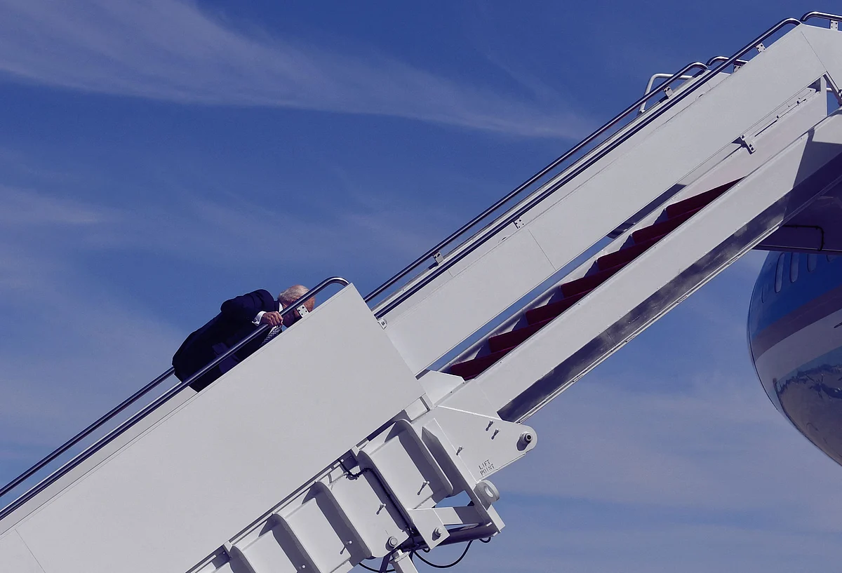 Watch | Joe Biden trips multiple times while boarding Air Force One
