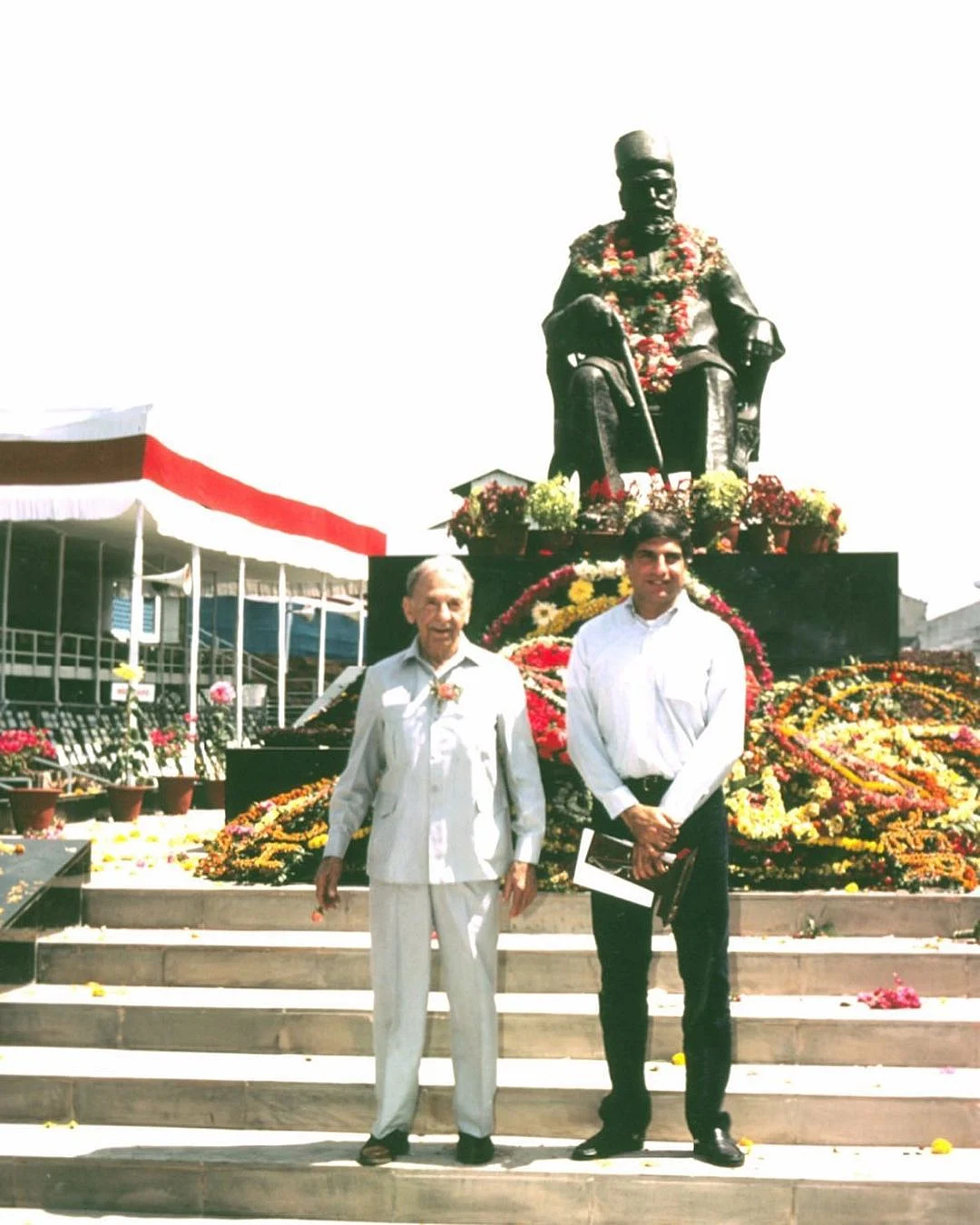 Ratan Tata shared an old photograph with JRD Tata on Founder's Day.