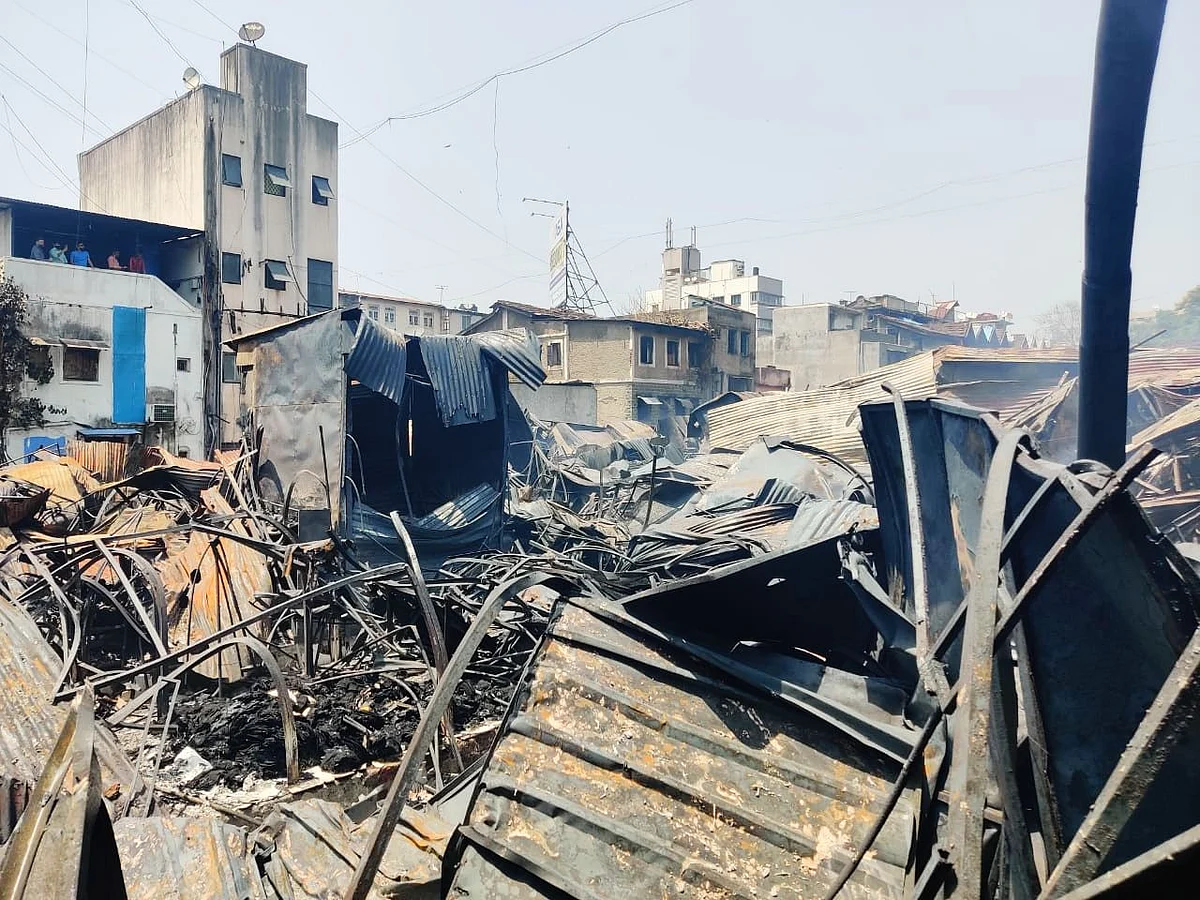 Fashion Street after fire on Friday