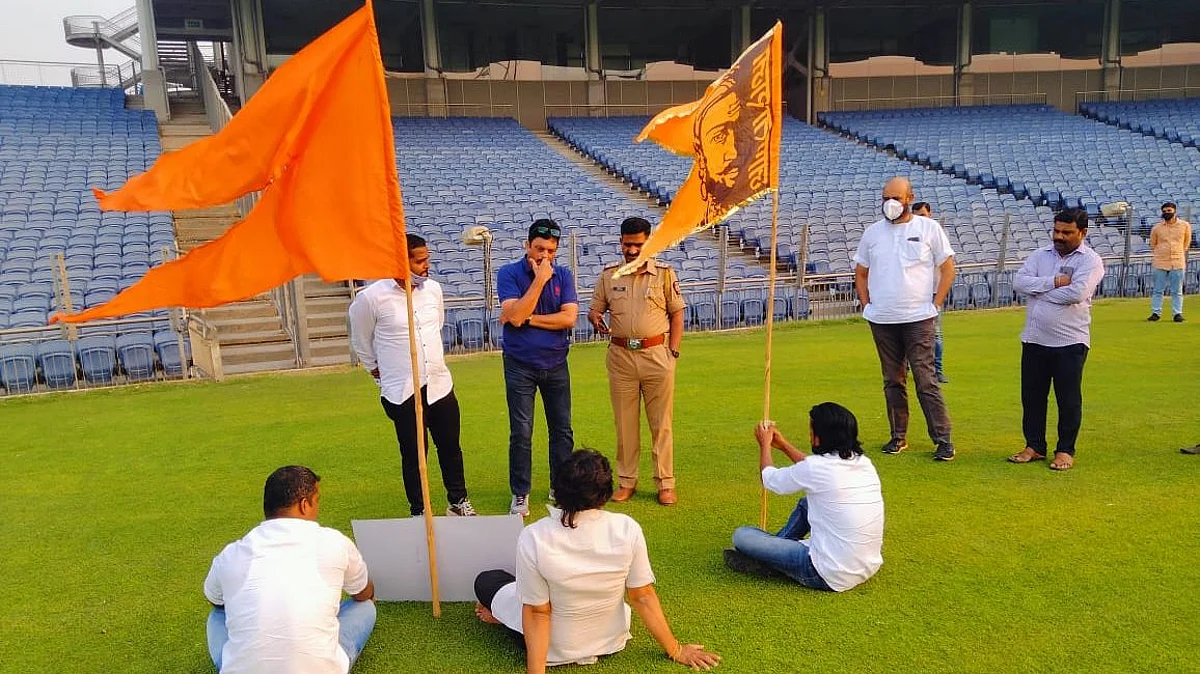 Protesters staging protest at MCA's Gahunje Stadium in Pune
