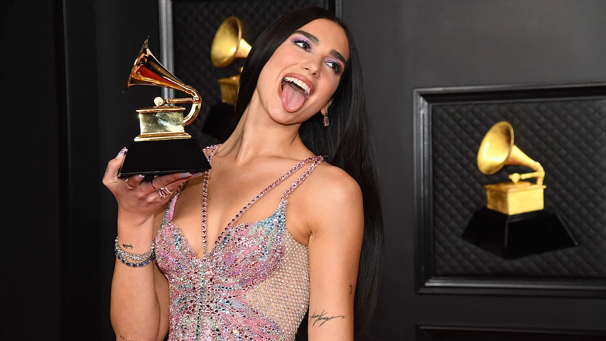 Dua Lipa, winner of Best Pop Vocal Album for 'Future Nostalgia' poses in the media room during the 63rd Annual Grammy Awards