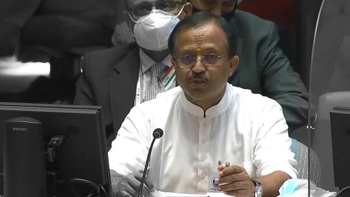 V. Muralidheeran, India's Minister of State for External Affairs, speaks at the United Nations Security Counci