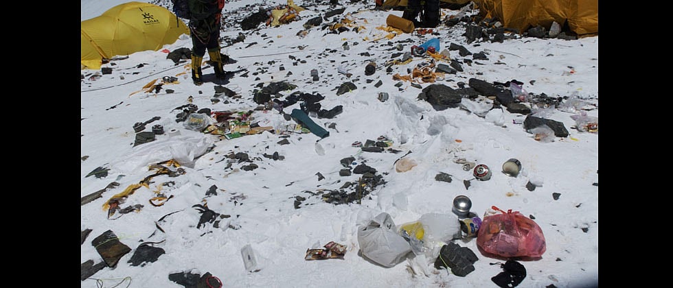 Mount Everest, the highaltitude rubbish dump