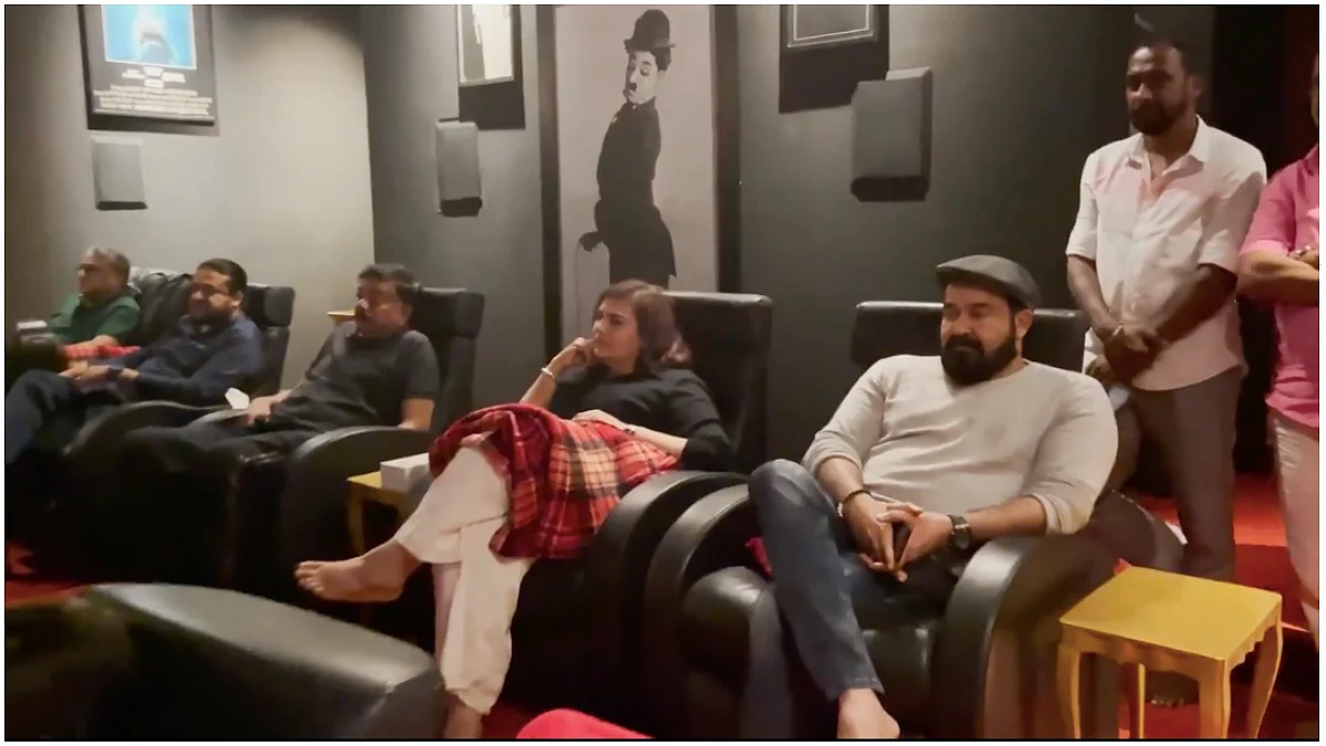 കുടുംബത്തോടൊപ്പം ദൃശ്യം 2 കാണുന്ന മോഹൻലാൽ; നിങ്ങളും സിനിമ കാണുന്നുണ്ടോയെന്ന് താരം; വീഡിയോ