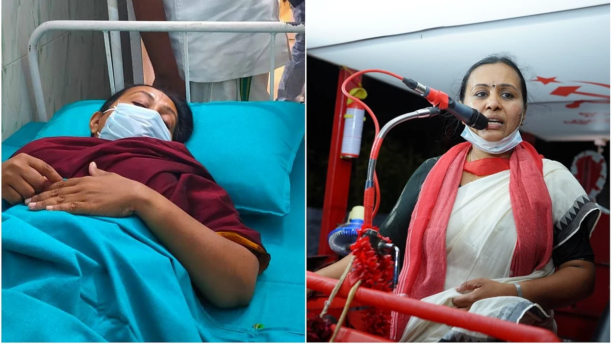 പ്രചരണവാഹനത്തില് എതിരെ വന്ന വാഹനമിടിച്ചു, വീണ ജോര്ജ്ജിന് പരുക്ക്