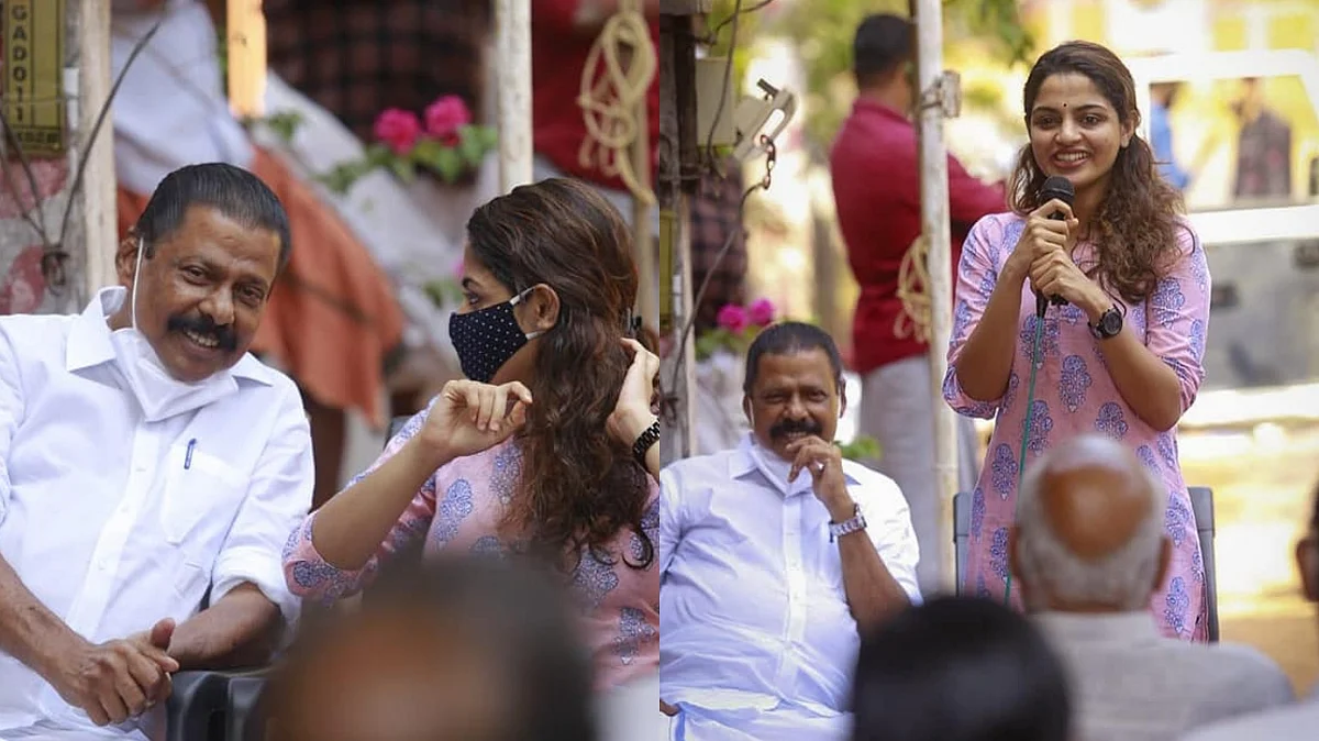 'എനിക്ക് അച്ഛനെ പോലെ, മാഷിന് വേണ്ടി വോട്ട് ചോദിക്കേണ്ട കാര്യമുണ്ടെന്ന് തോന്നുന്നില്ല; എം.വി.ഗോവിന്ദന്റെ പ്രചരണത്തില് നിഖില വിമല്