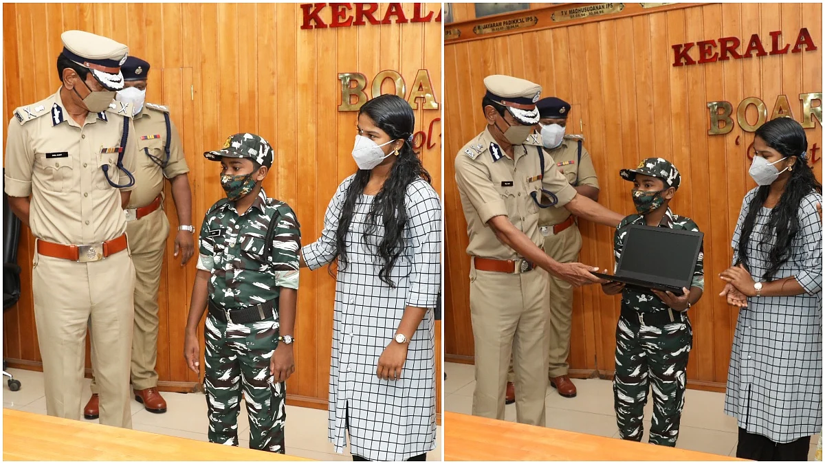 പോലീസ് ആകണമെന്ന അഭിജിത്തിന്റെ ആഗ്രഹത്തിനൊപ്പം നിന്ന് കേരള പോലീസ്; ലാപ്ടോപ്പ് സമ്മാനിച്ച് സംസ്ഥാന പോലീസ് മേധാവി