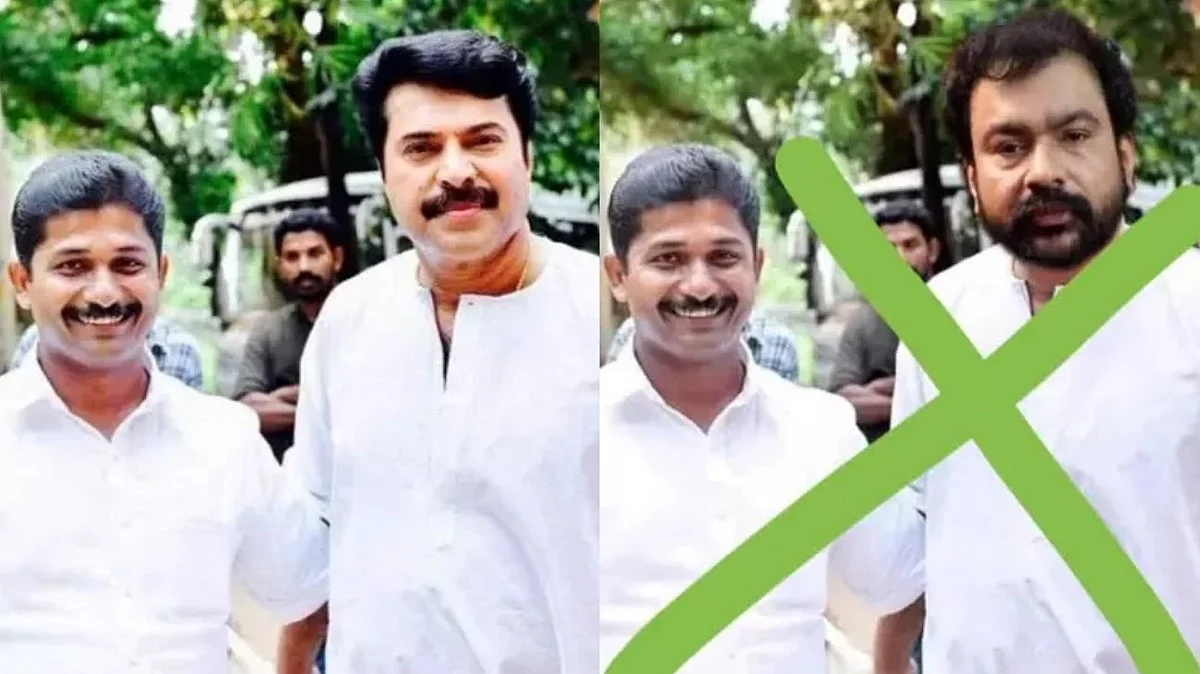 മമ്മൂട്ടിയെ മാറ്റി മോന്സണാക്കി; സി.പി.ഐ.എം നേതാവ് സ്വരാജിന്റെ പേരില് വ്യാജ പ്രചരണം
