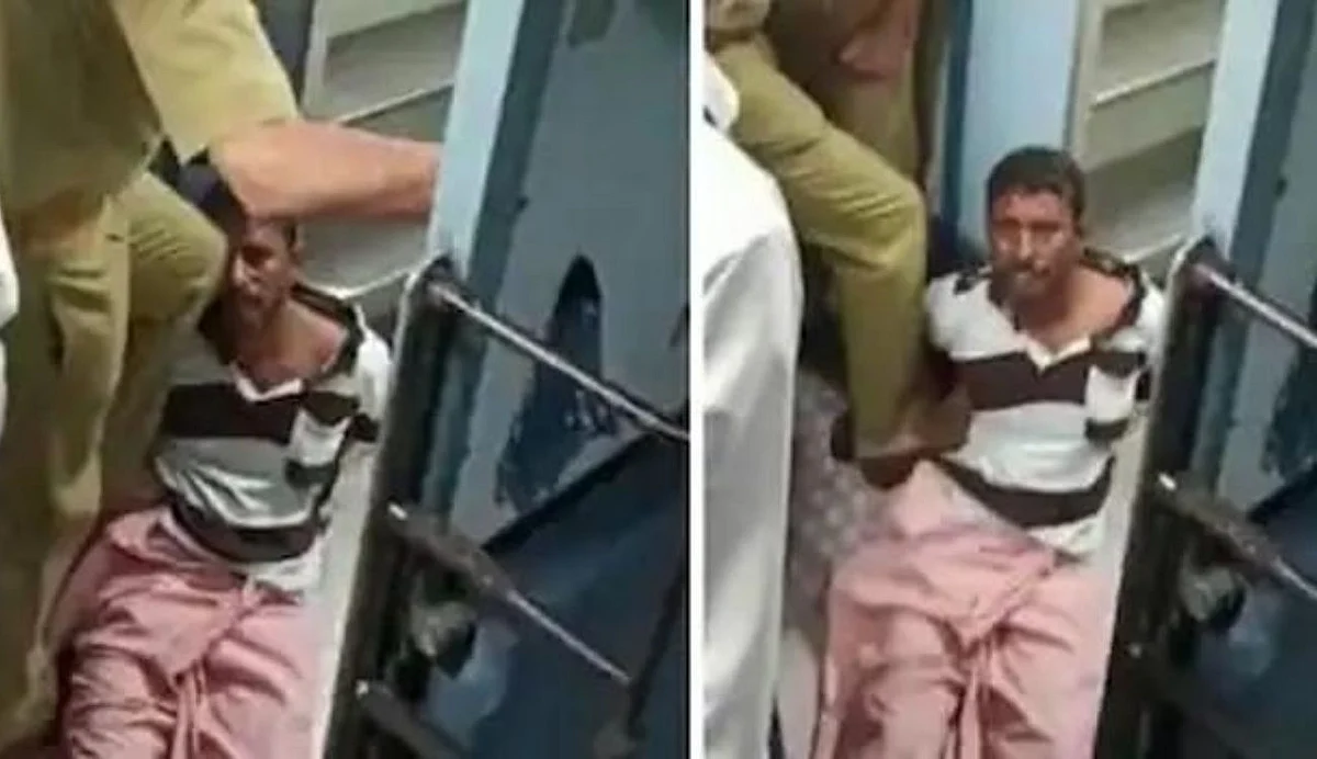 സ്ലീപര് ടിക്കറ്റില്ലെന്ന് കാരണം, ട്രെയിനില് യാത്രക്കാരനെ ക്രൂരമായി മര്ദ്ദിച്ച് പൊലീസ്