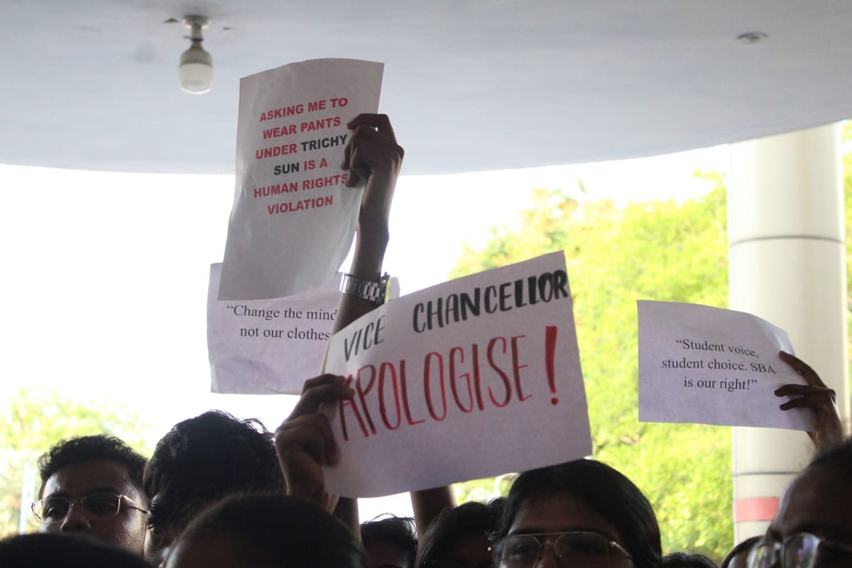 TNNLU’s Vice Chancellor said female students in shorts ‘invite sexual harassment’. Varsity then called protesting students' parents.