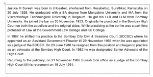 Adieu Justice Suresh – A champion of human rights