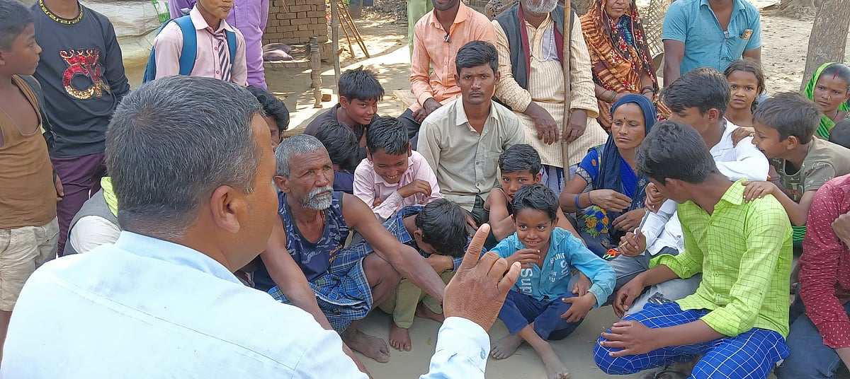 Parshuram interacting with the people of his community