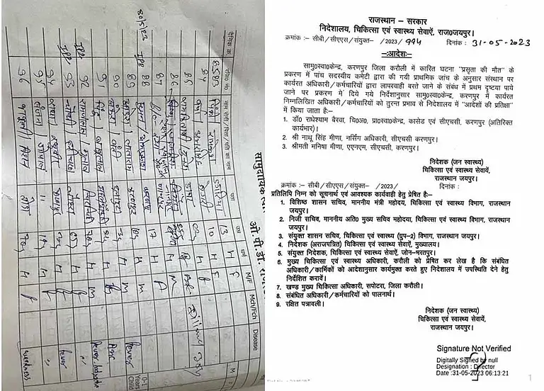 In the recruitment register, the name of the pregnant woman was written in place of another, and APO order
