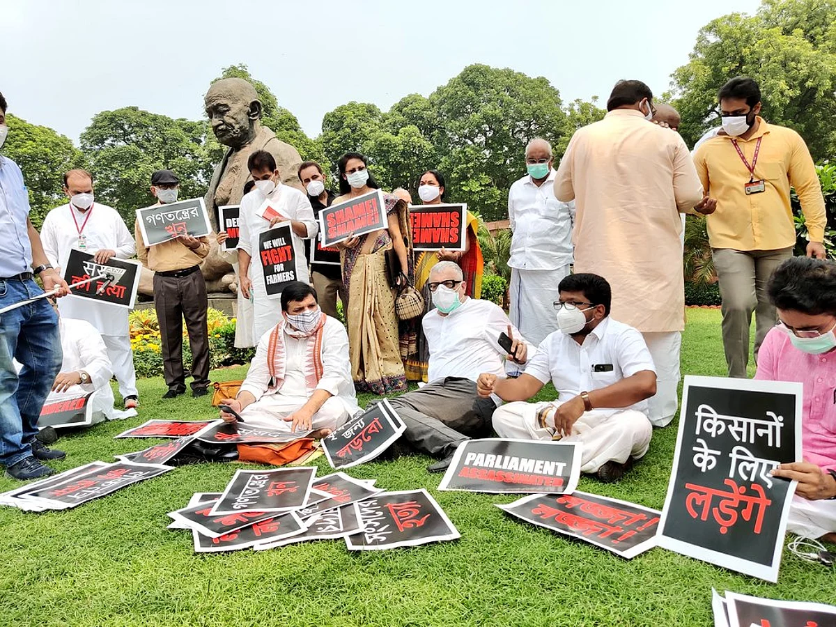 Sanjay Singh Stages Sit-In Inside Parliament, Seeks To Know How Bills Were passed Despite NDA Being In Minority