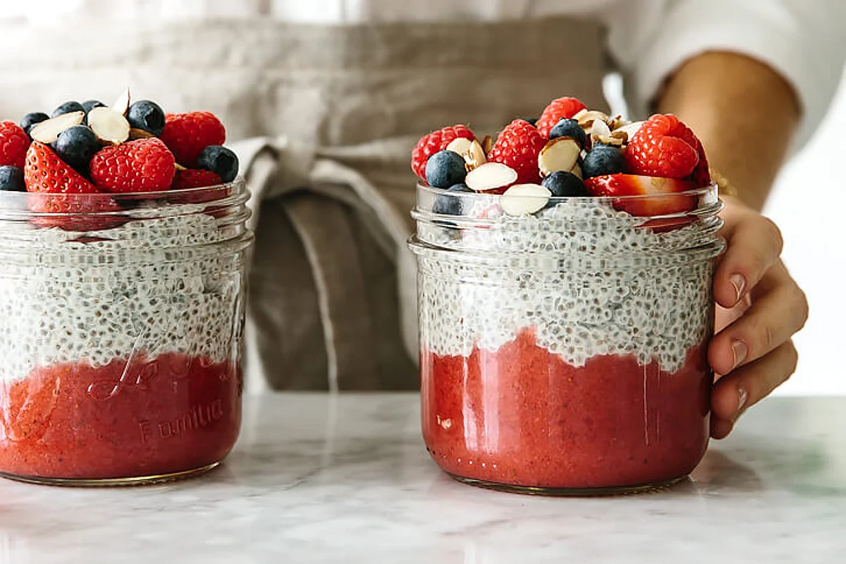 Chia Seeds And Fruits Pudding