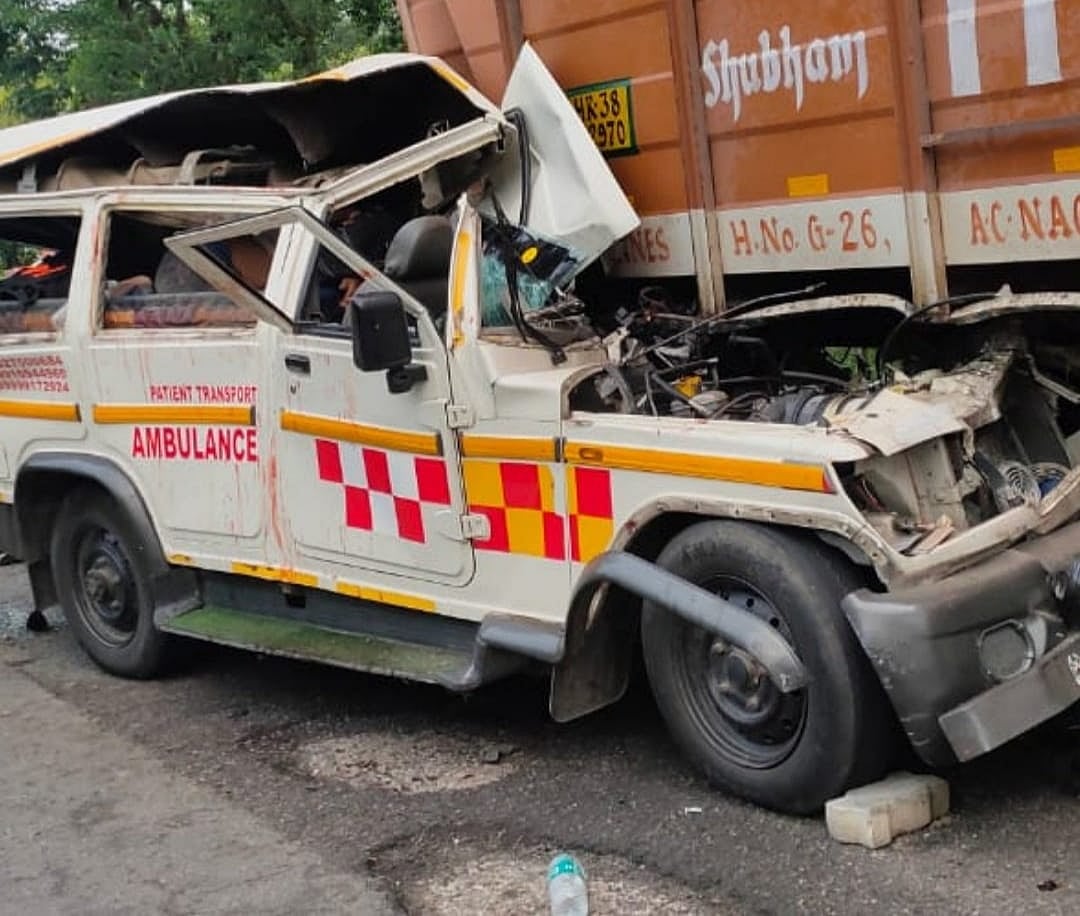Two Killed In UP As Ambulance Carrying A Dead Body Rams Into Stationary  Container