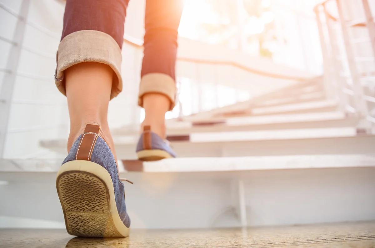 Climbing stairs provides good exercise.