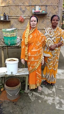 Sumitra Biswas (L) and her daughter (R).