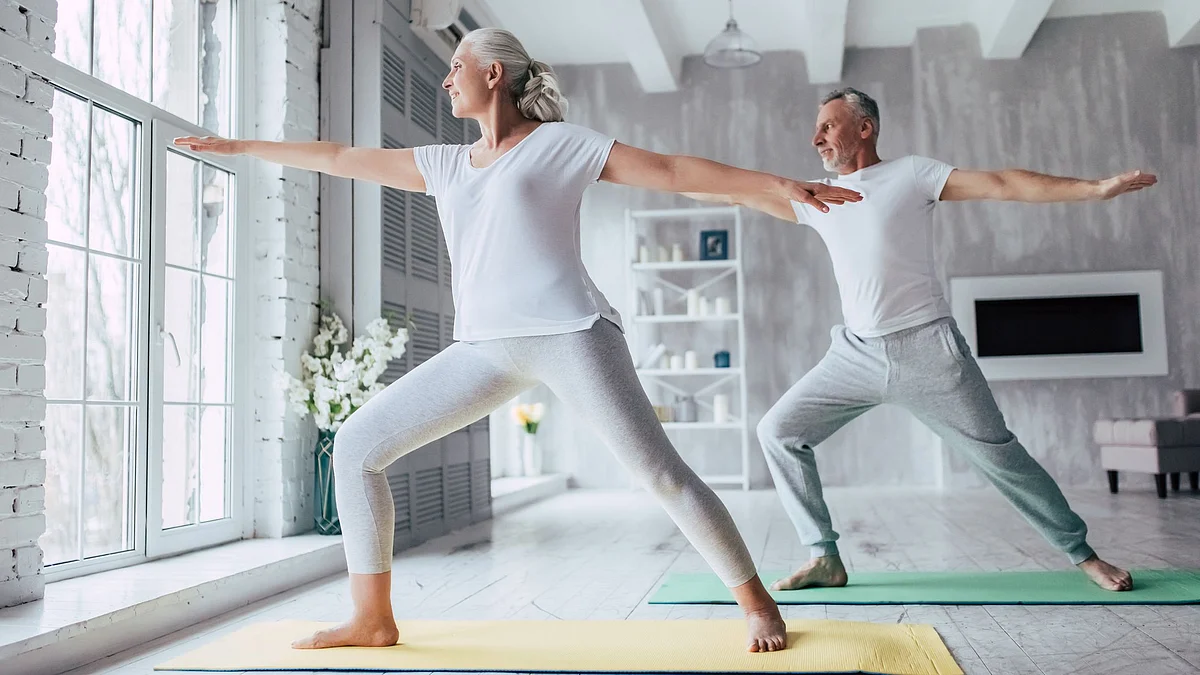 Practising yoga can boost muscle strength and balance in older adults as well as improve mental well-being.