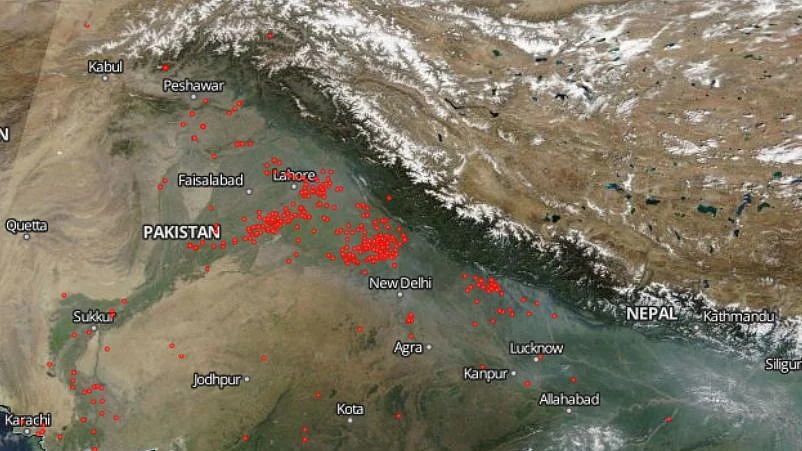 NASA images released on Sunday shows an alarming increase in crop burning incidents 