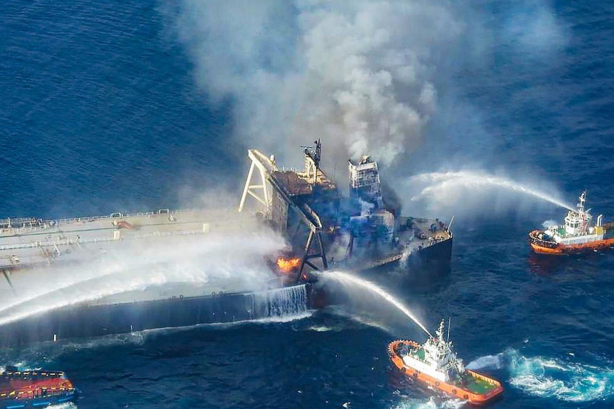 Fire onboard oil tanker off Sri Lankan coast doused by authorities