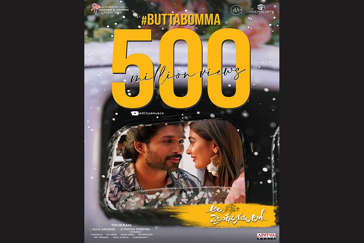 Allu Arjun #39 s #39 Butta Bomma #39 song hits 500 million views on YouTube