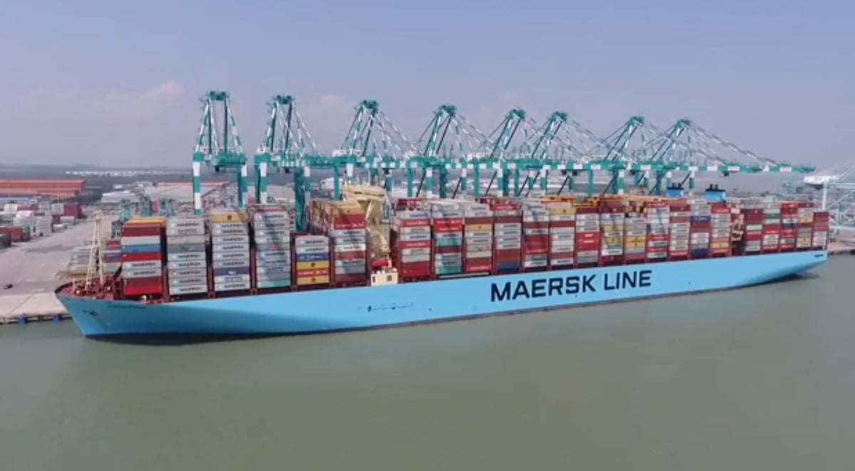 Watch: Maersk Mega Ship Breaks Cargo Record