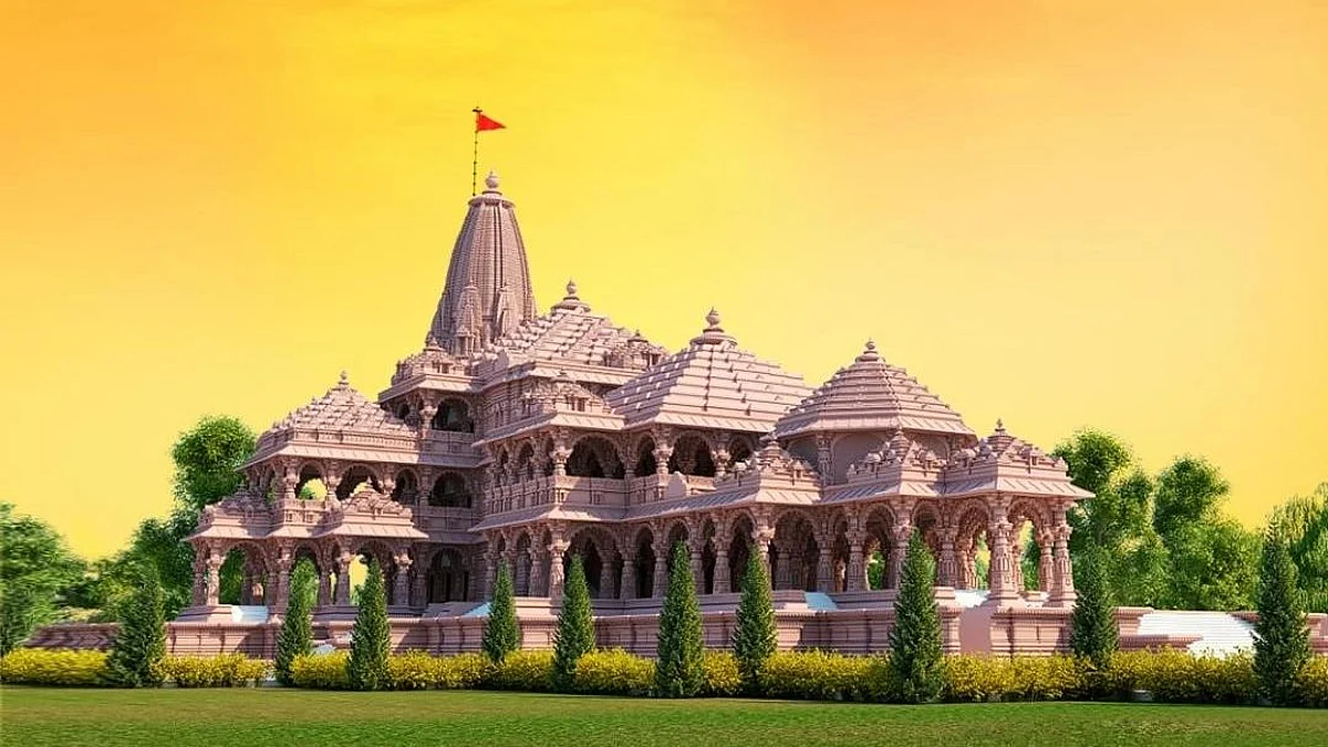 राम जन्मभूमि मंदिर का एक मॉडल.