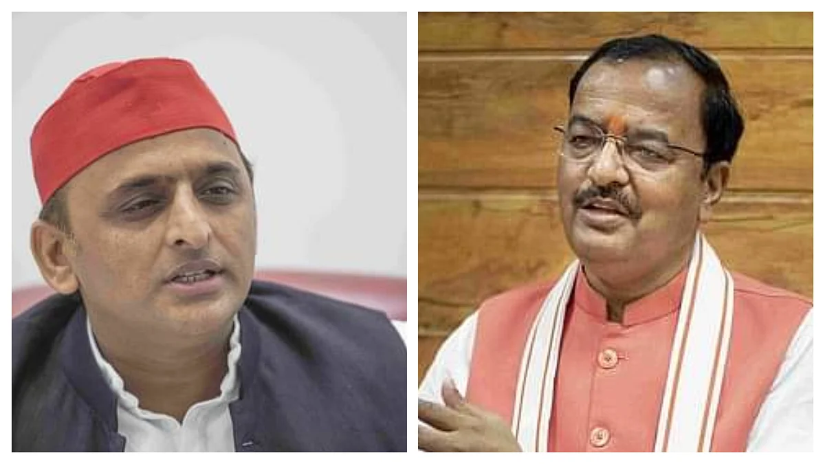 एसपी प्रमुख अखिलेश यादव और डिप्टी सीएम केशव मौर्य.