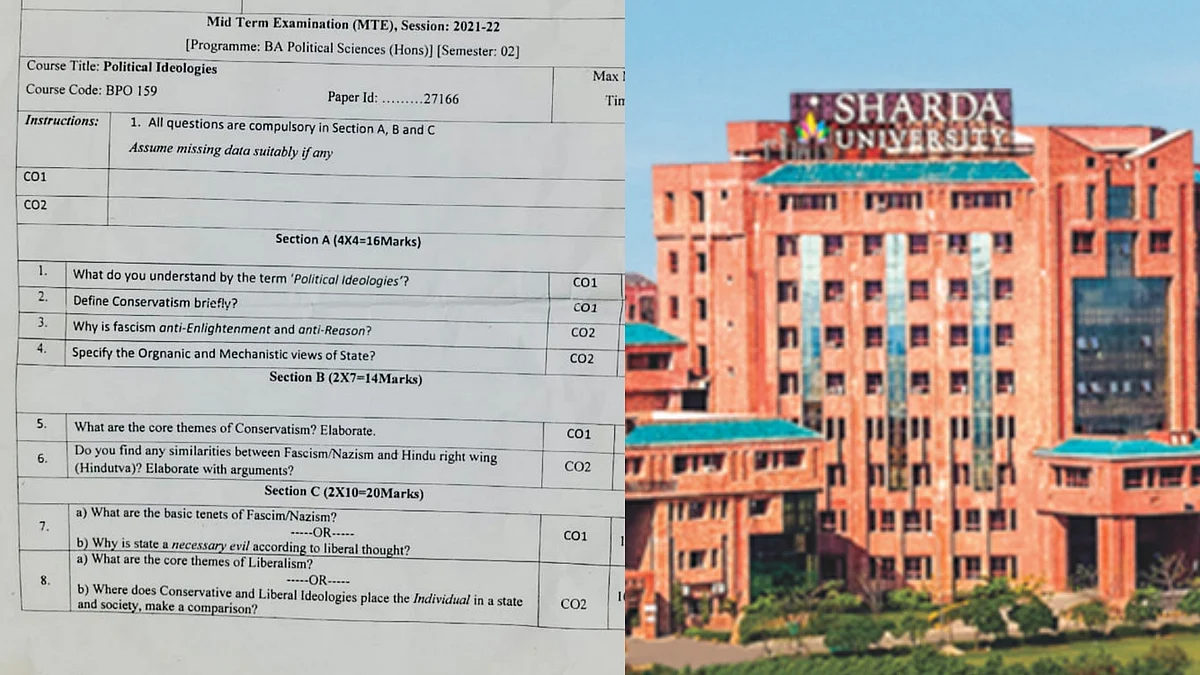 फासिज्म-नाजिज्म-राइट विंग हिंदुत्व को लेकर सवाल पर शारदा यूनिवर्सिटी में बवाल, जानें मामला