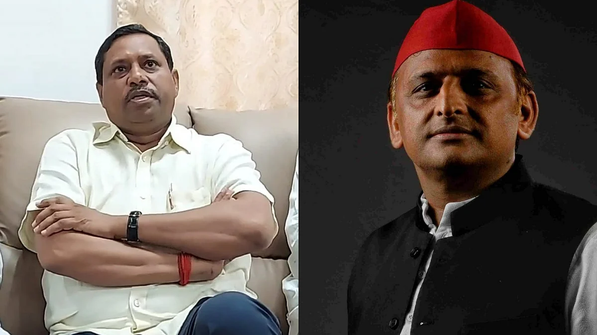 बीजेपी सांसद रामशंकर कठेरिया और सपा चीफ अखिलेश यादव.