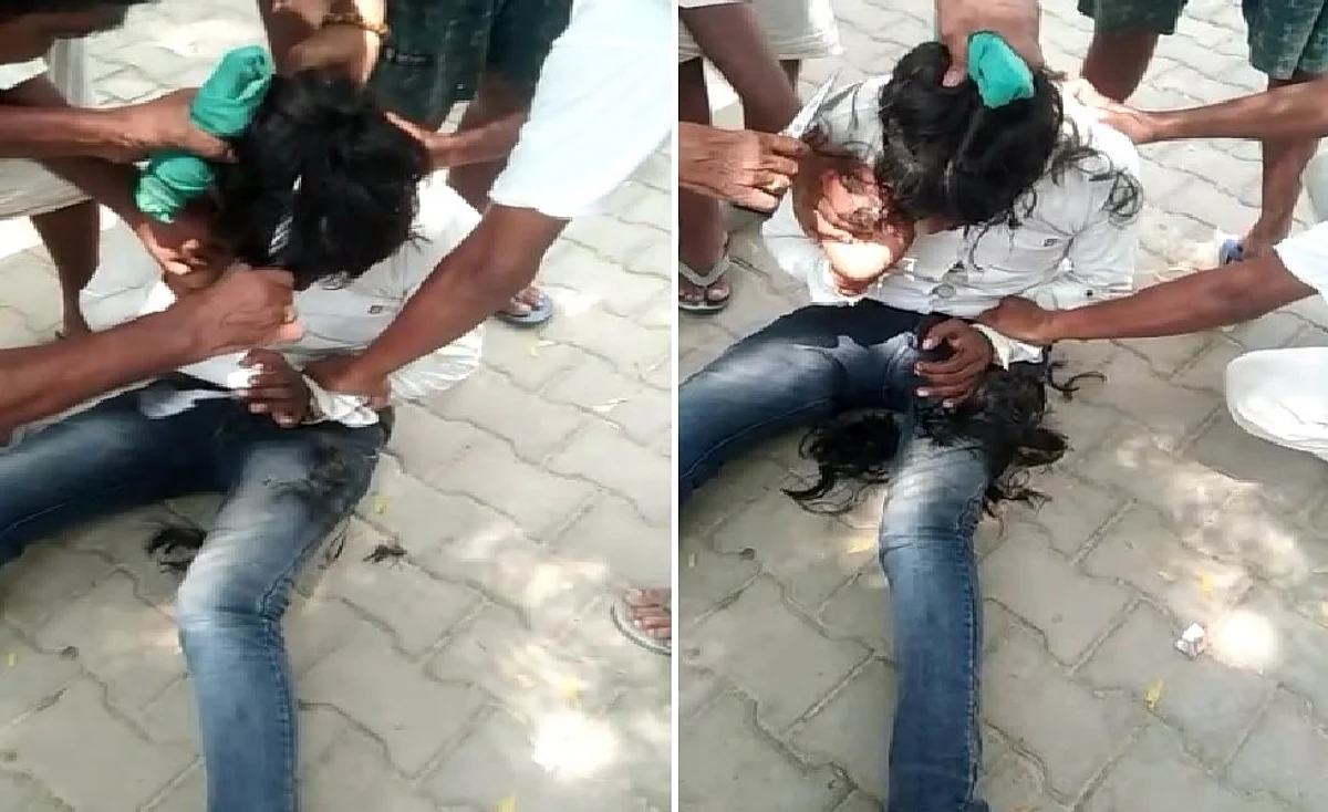 हरदोई: छेड़छाड़ के आरोप में ग्रामीणों ने युवक के बाल काटे, वीडियो वायरल