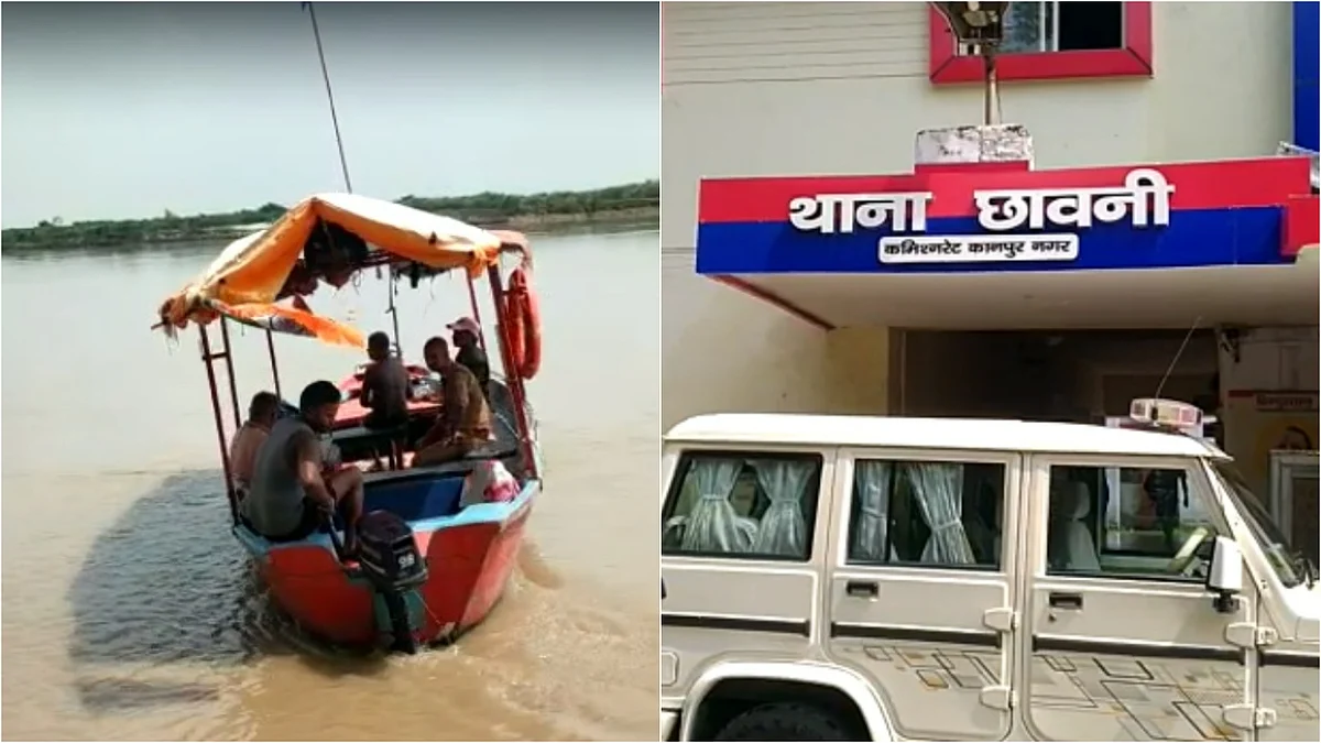 पुलिस गंगा नदी में बच्चे का तलाश कर रही है.