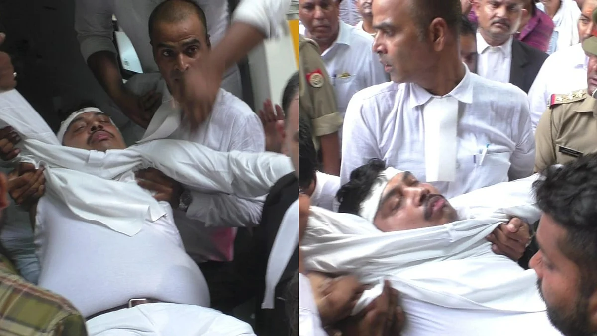 अतुल राय कोर्ट की इमारत के बाहर पहुंचते ही बेहोश होकर गिर पड़े.