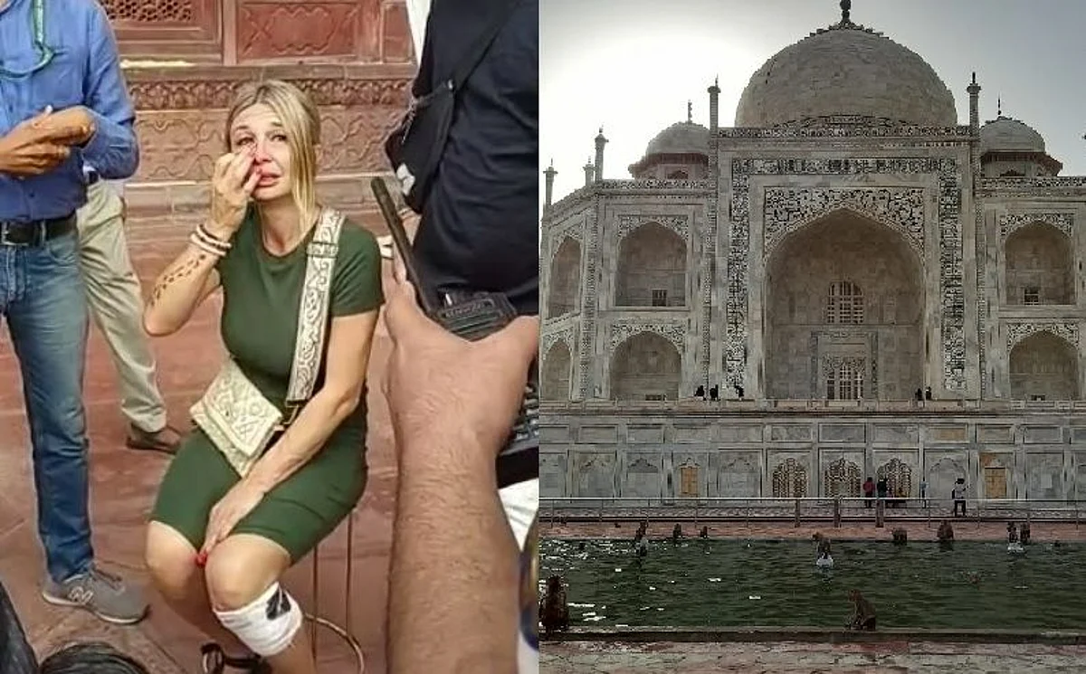 ताजमहल में विदेशी महिला पर्यटक को बंदर ने काटा, वहीं करनी पड़ गई मरहम-पट्टी, उठे सवाल