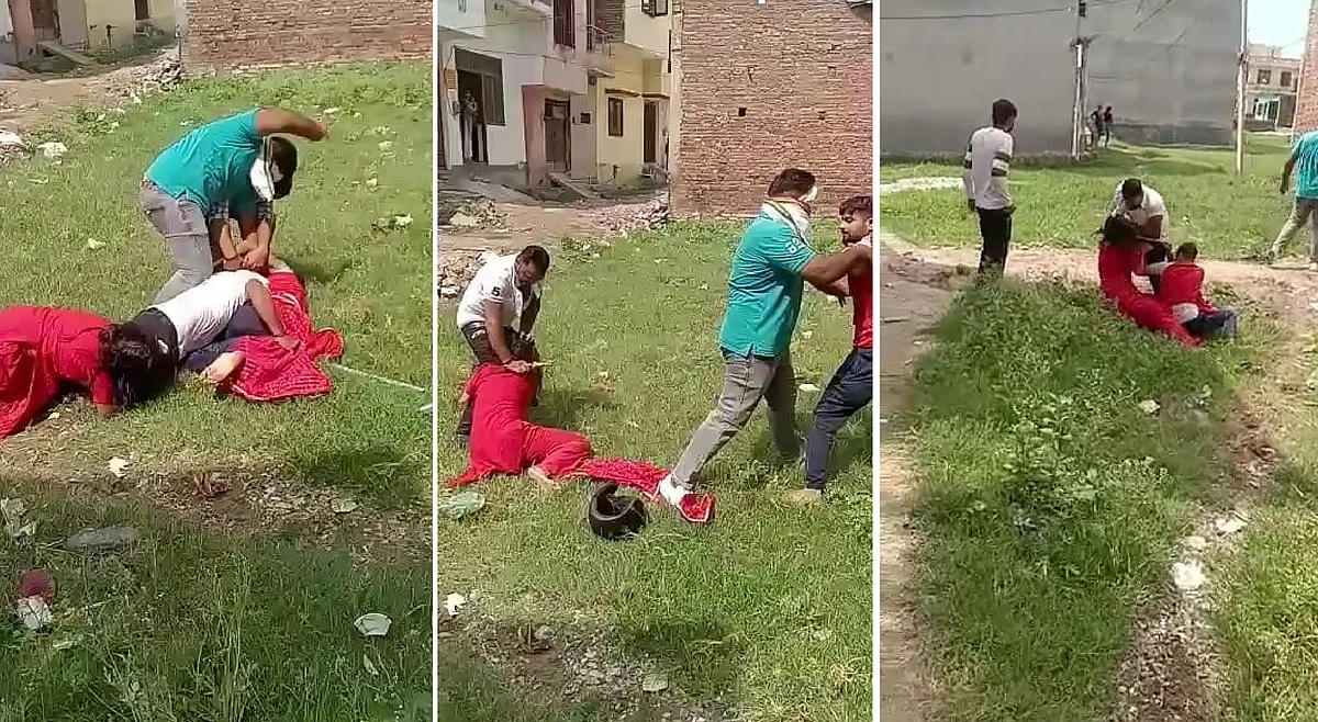 मुरादाबाद: दबंगों ने पति-पत्नी को सरेआम लात घूंसों और तमंचे के बट से मारा, वीडियो वायरल