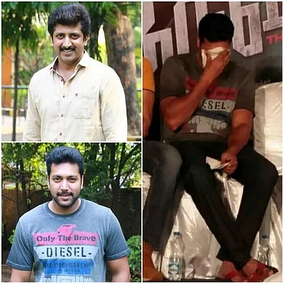 மேடையிலேயே கண்ணீர் விட்டு அழுத ஜெயம்ரவி, மோகன்ராஜா!