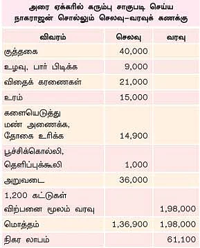 அரை ஏக்கரில், 1,200 கட்டு... பங்கம் இல்லா வருமானம்...