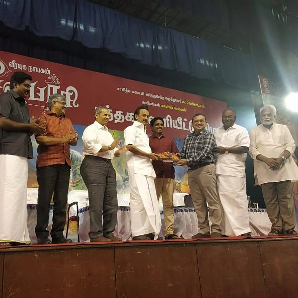 `வேள்பாரி புத்தகமல்ல அது ஒரு புரட்சி' - மு.க.ஸ்டாலின் புகழாரம்! #VelpariBookLaunch
