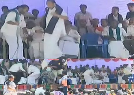 மேடையிலேயே மயங்கி விழுந்தார் வைகோ! பரபரப்பில் கதிராமங்கலம்