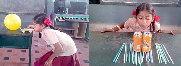 பலூனை ஊதினால் வண்டி நகரும்!