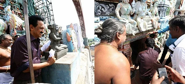மனைவியுடன் ஸ்டாலின் கோவிலுக்கு திடீர் வருகை; சாமி தரிசனம்: கட்சியினரிடையே பரபரப்பு!
